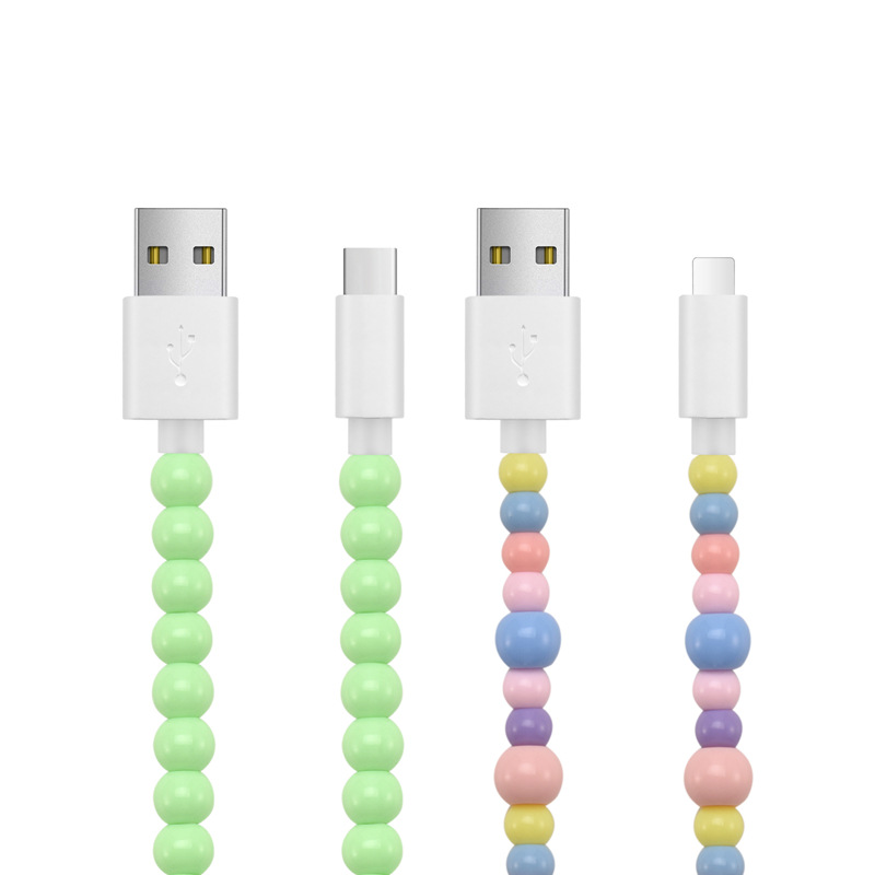 Applicable to Android Apple type-c Huawei fashion color beaded iPhone14 new mobile phone data cable