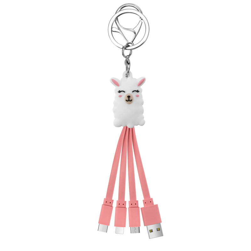 Suitable for one to four Android Apple TYPE C rabbit-shaped cartoon doll charging cable 4-in-1 charging cable