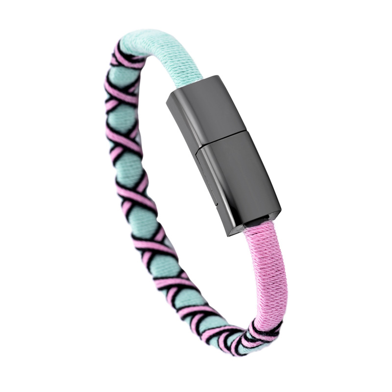 Applicable to Android Apple type-c Huawei color Chinese ethnic style hand-woven rope bracelet data cable
